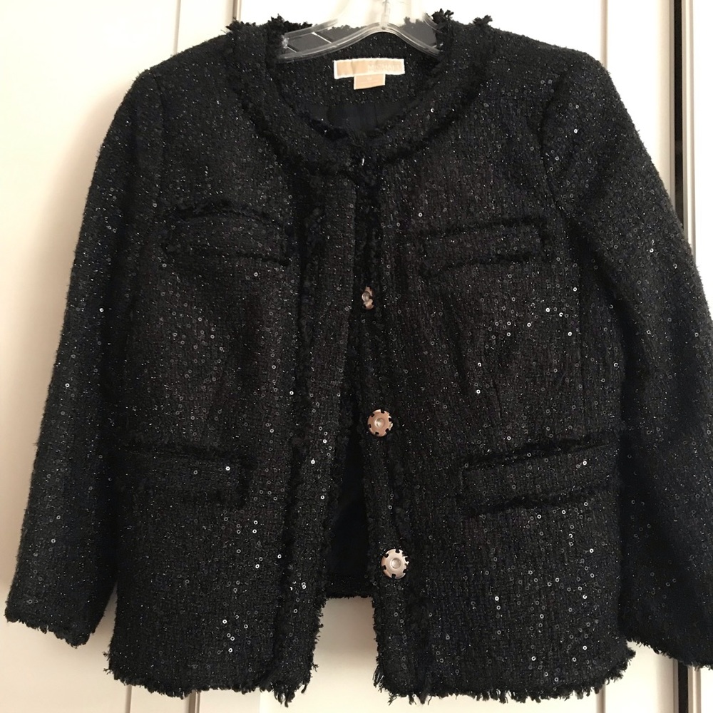 michael kors sequin tweed jacket